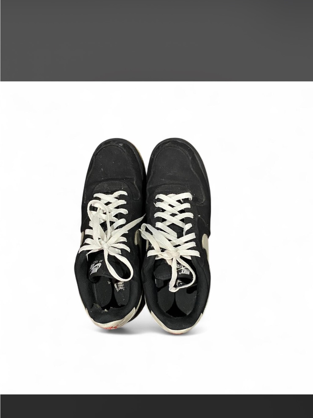 Nike Air Force Black Sneakers with White Swoosh and Laces